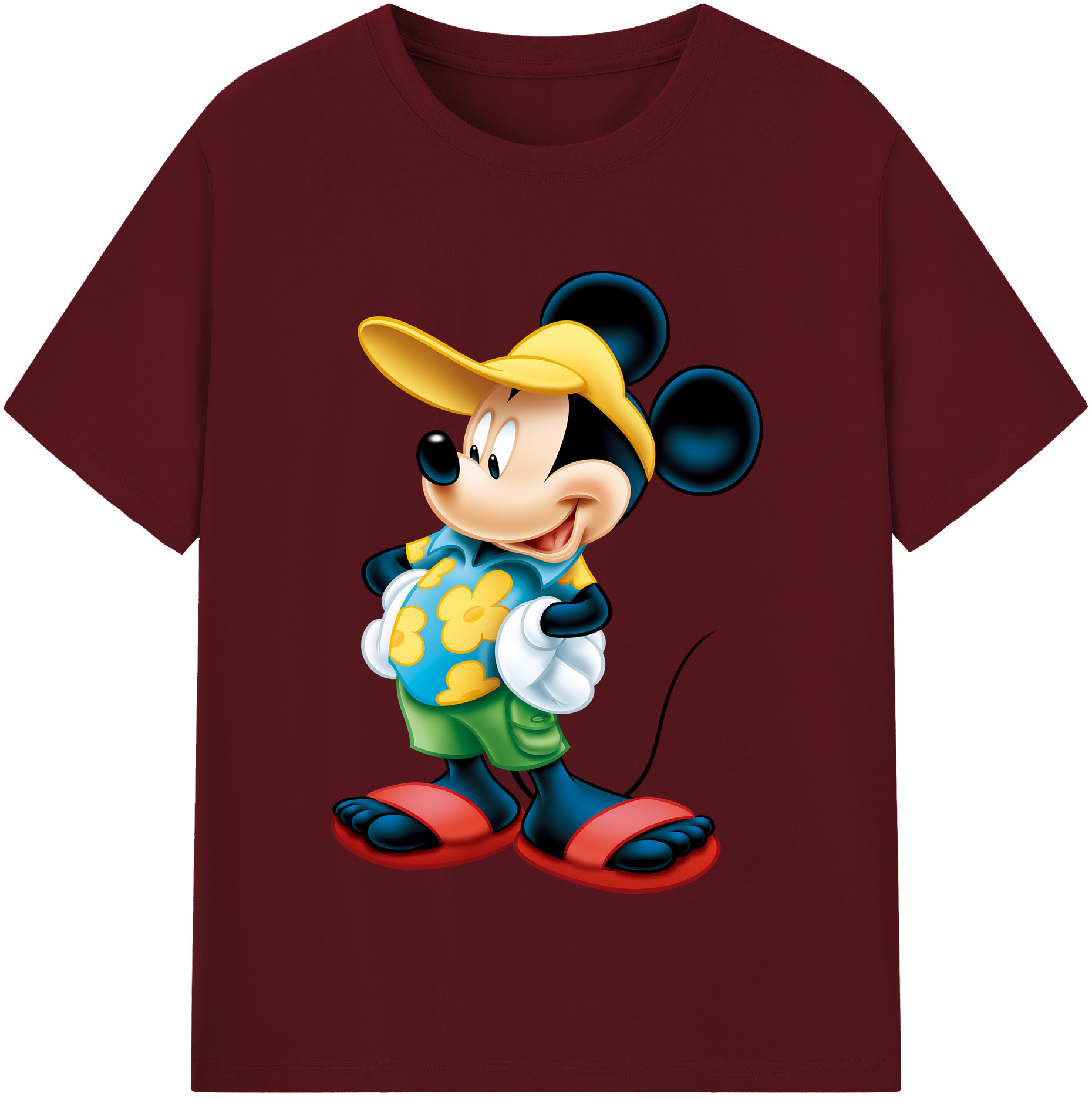 （画像用） ミッキーマウス Mickey Mouse 綿100％半袖Tシャツ（フロントプリント）